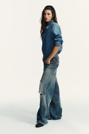 Shirt-style bodysuit with pads