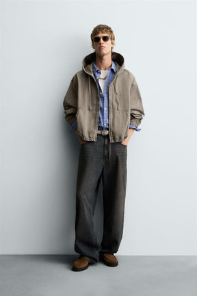 WASHED HOODED JACKET - Image 1