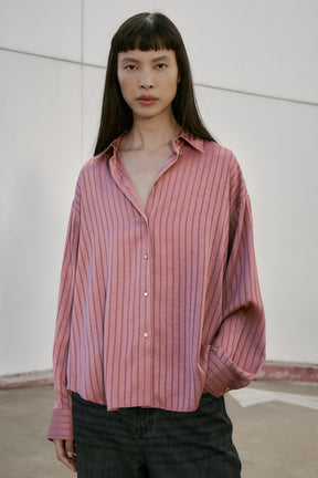 STRIPED SATIN SHIRT