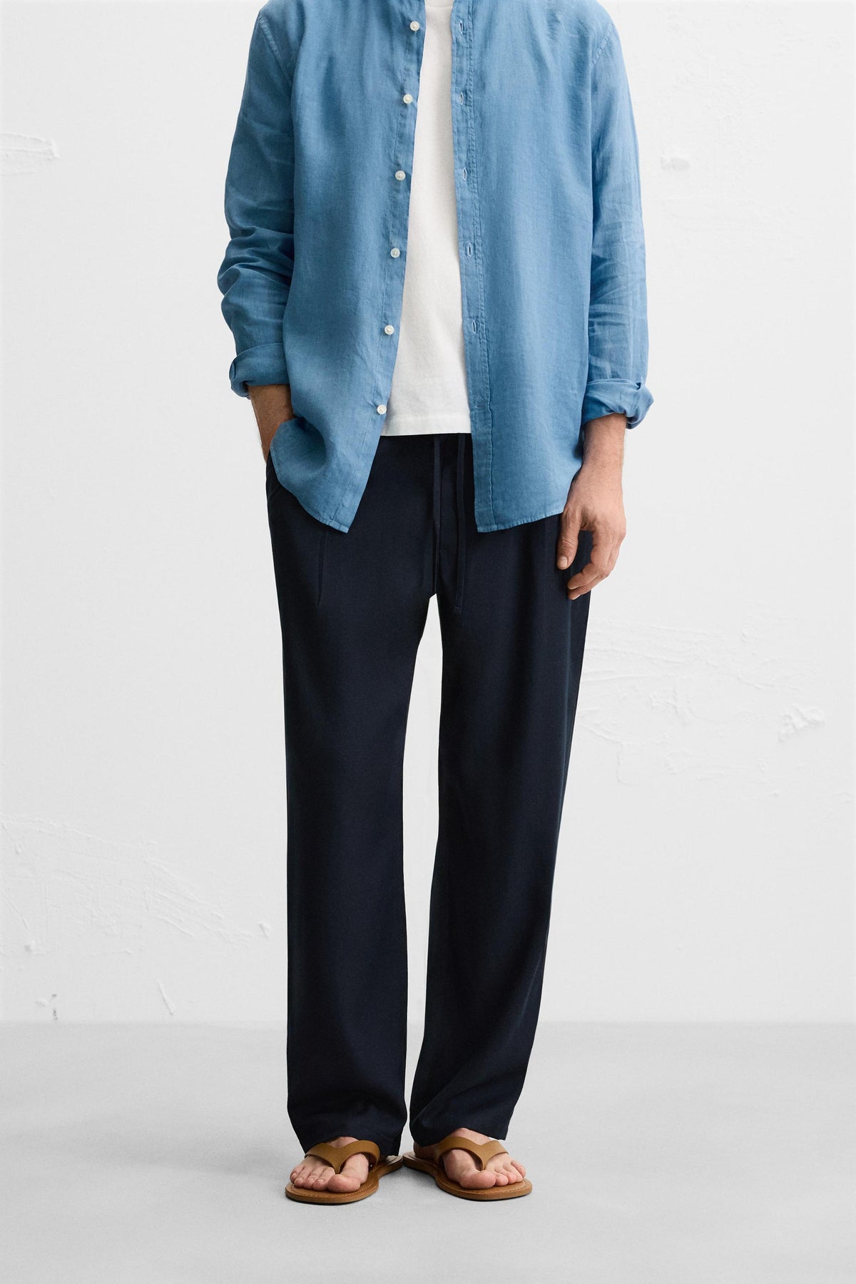 RELAXED FIT LYOCELL TROUSERS - Image 2