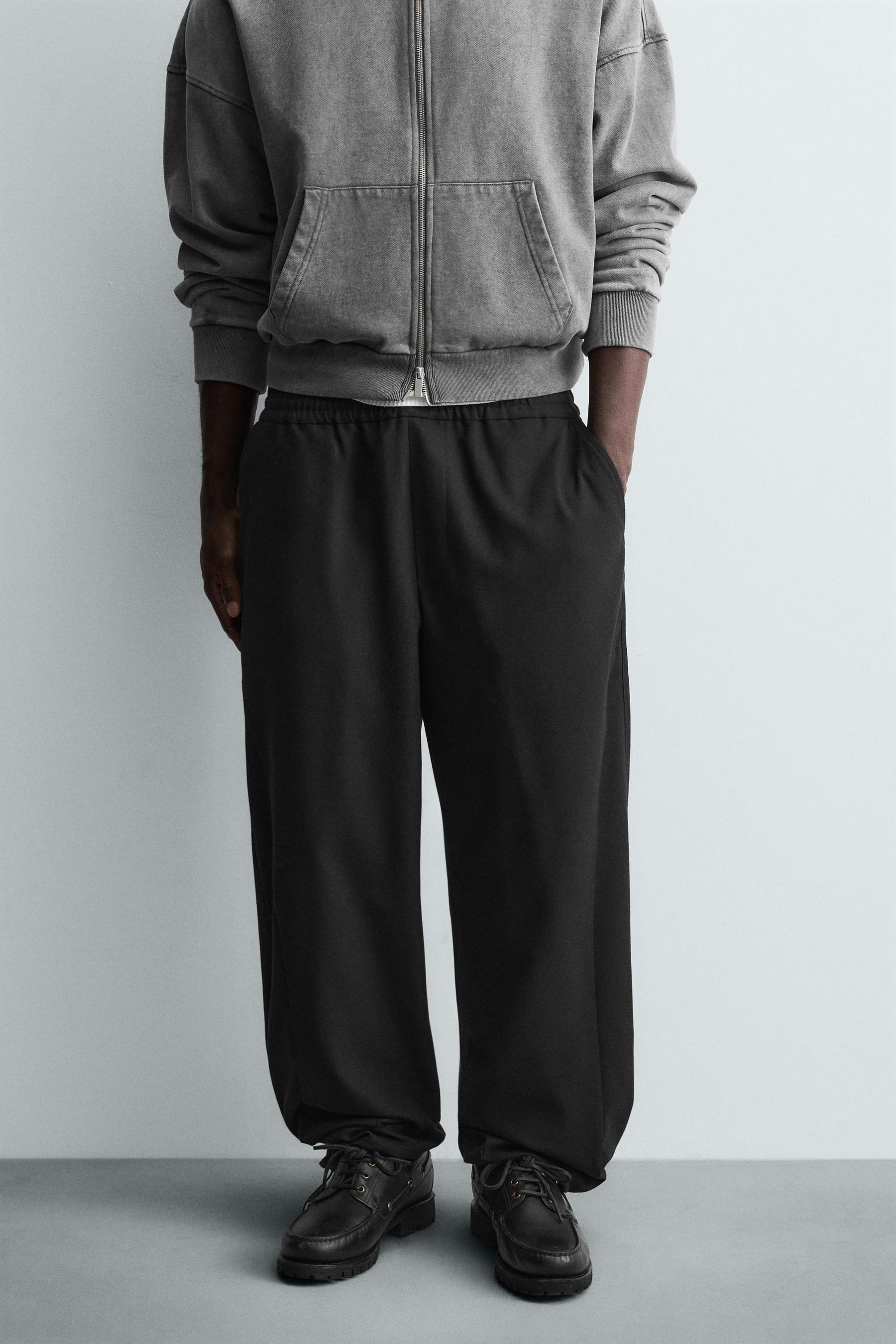 TEXTURED RELAXED FIT TROUSERS - Image 2