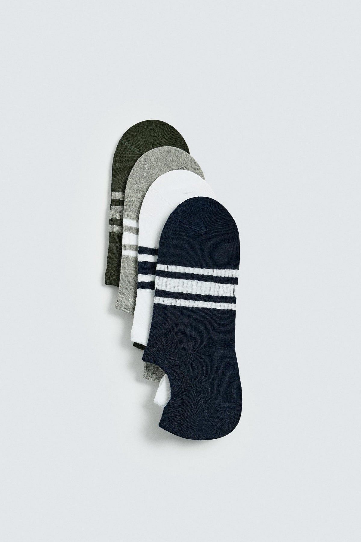 FOUR-PACK OF STRIPED NO-SHOW SOCKS - Image 1