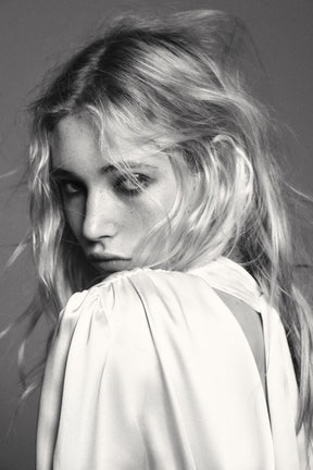 Satin Shirt with Bow