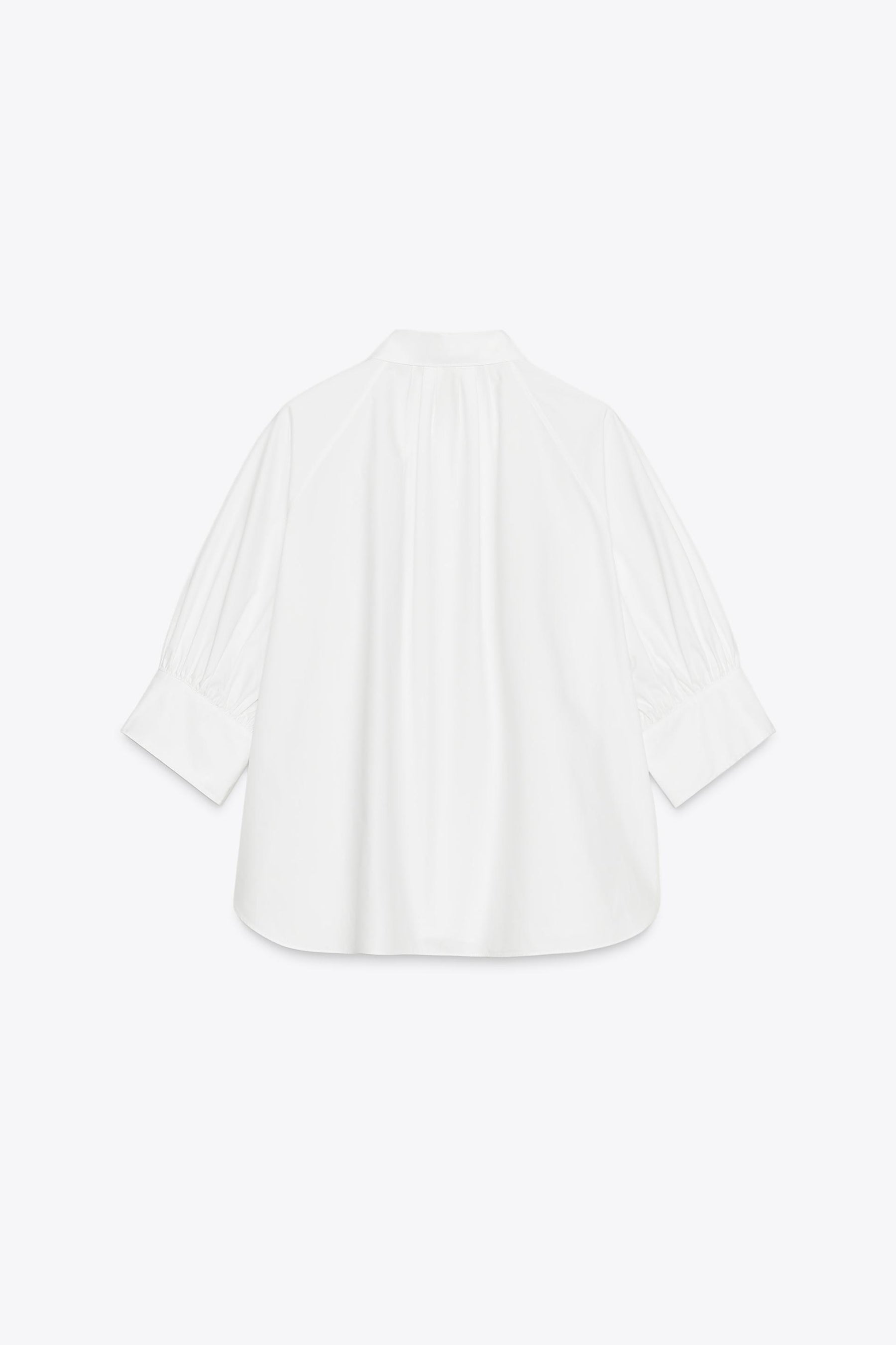 PLEATED PUFFED SLEEVE SHIRT