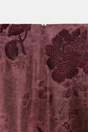 FRINGED EMBROIDERED SARONG SKIRT