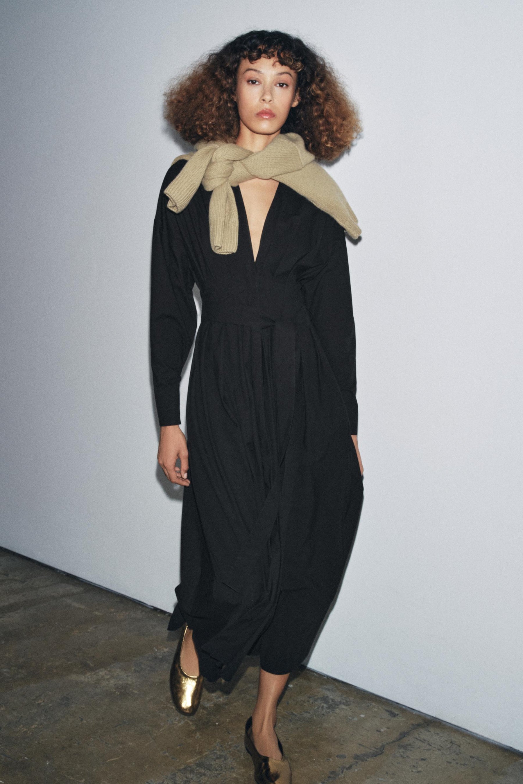 ZW COLLECTION PLEATED MIDI DRESS - Image 1