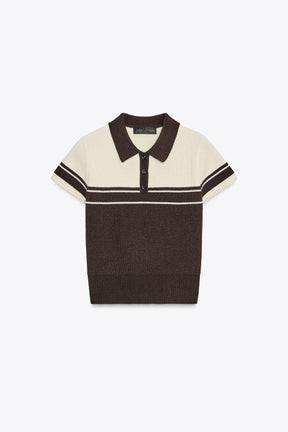 Rib Knit Polo Shirt