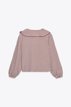 Ruffled Gingham Blouse