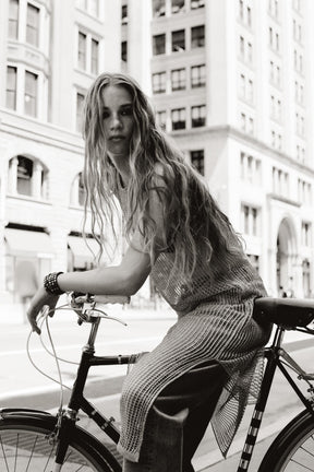 METALLIC THREAD MESH DRESS - Image 1