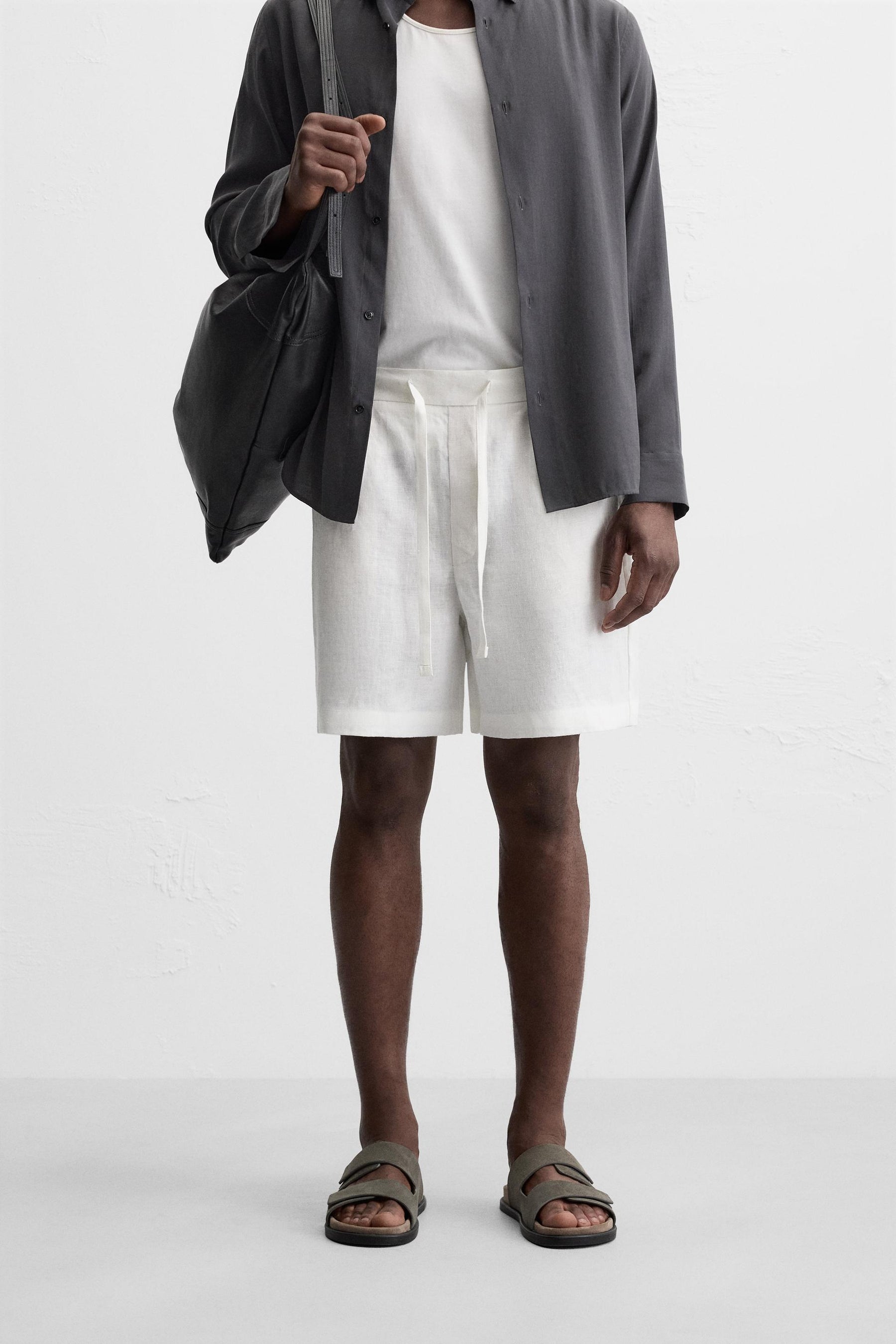 100% LINEN BERMUDA SHORTS - Image 2