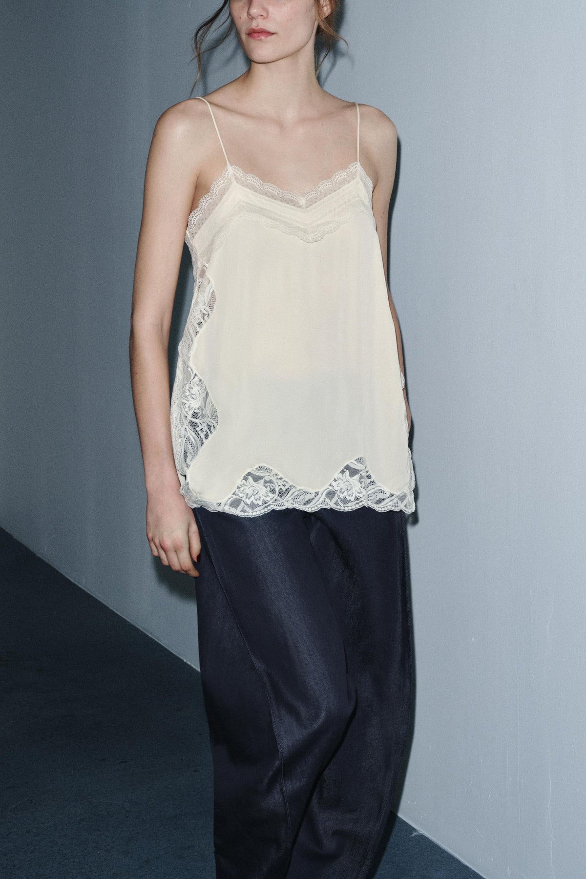 Lace-Trimmed Camisole Top