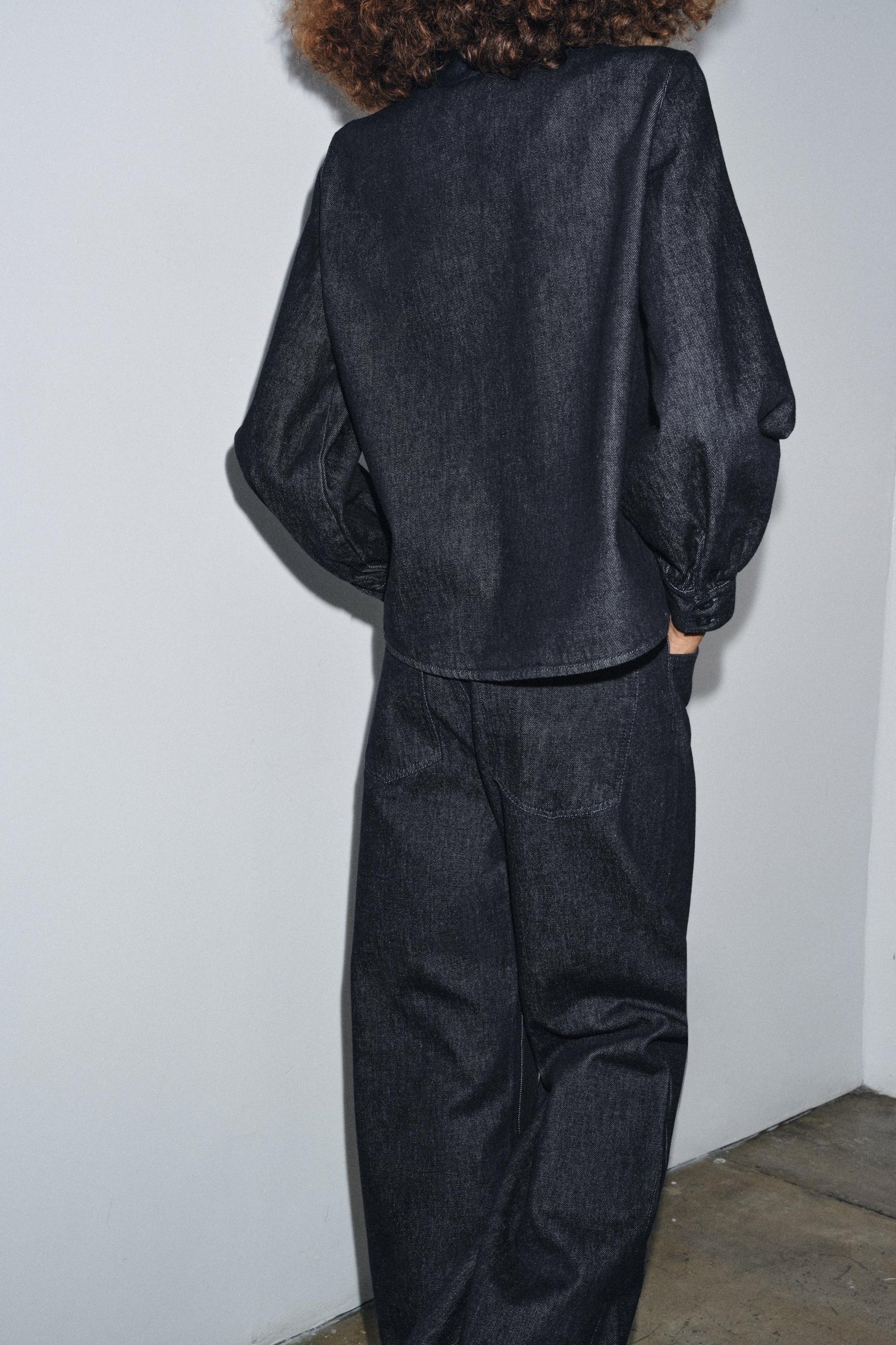 Denim Shirt with Bow