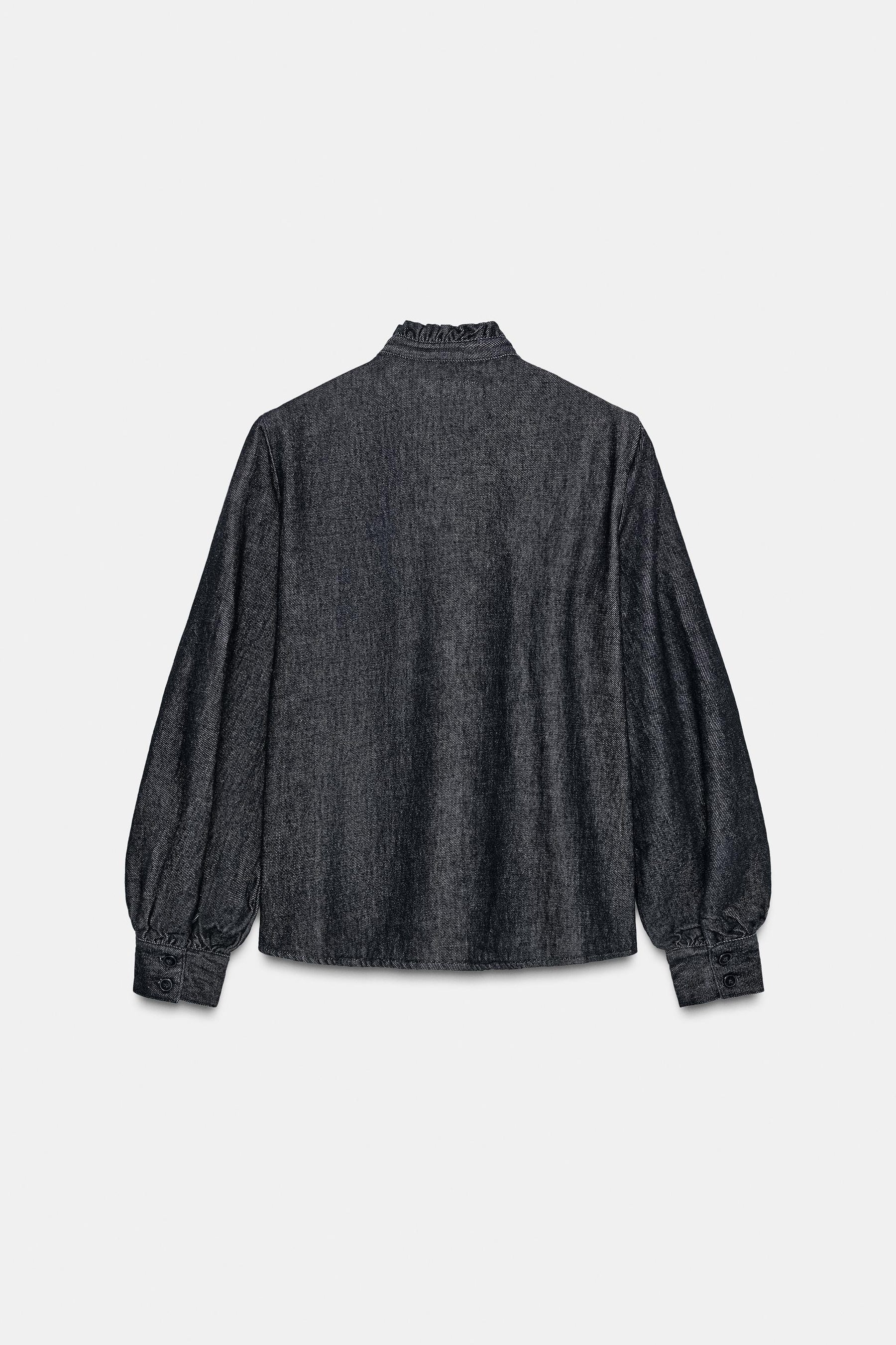 Denim Shirt with Bow