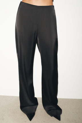 Satin High-Waist Trousers