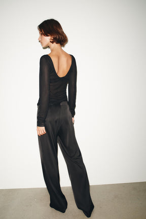 Satin High-Waist Trousers