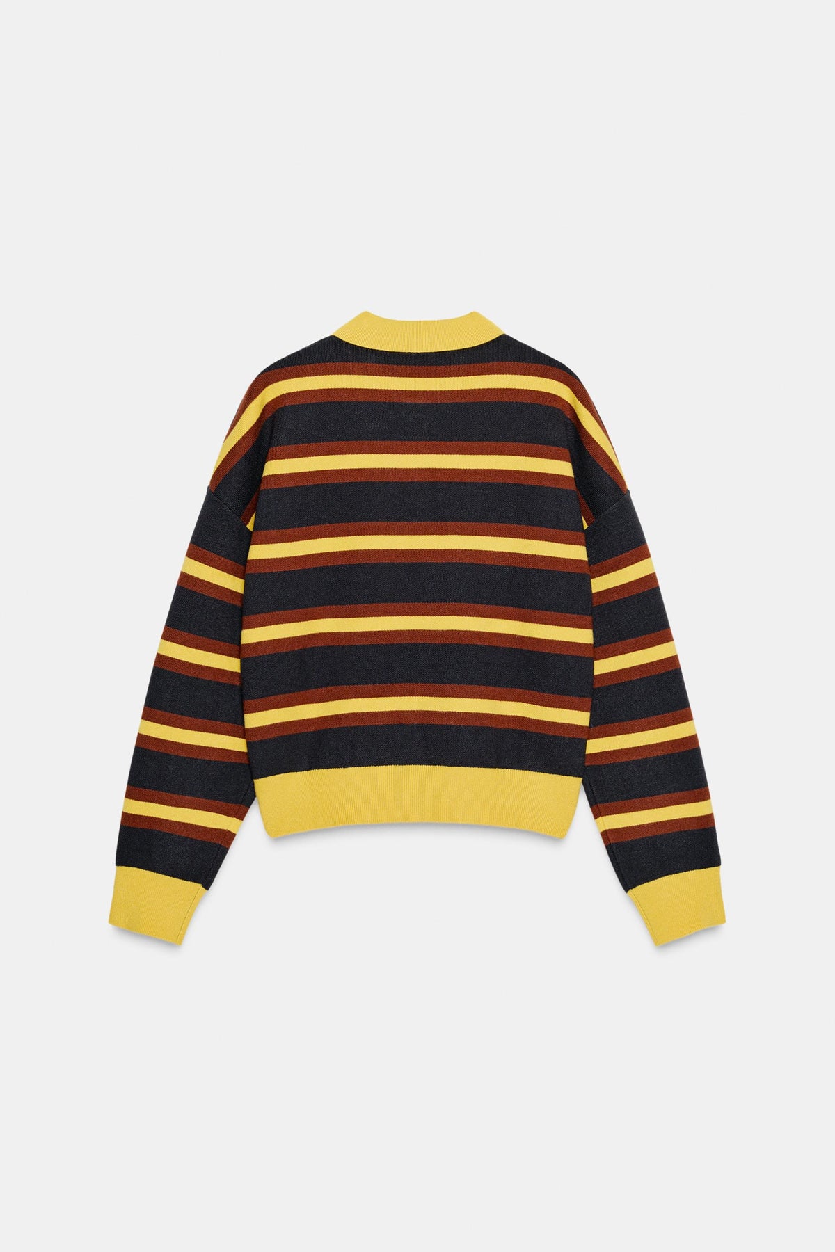 Striped Knit Polo Shirt