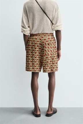 GEOMETRIC JACQUARD BERMUDA SHORTS - Image 3