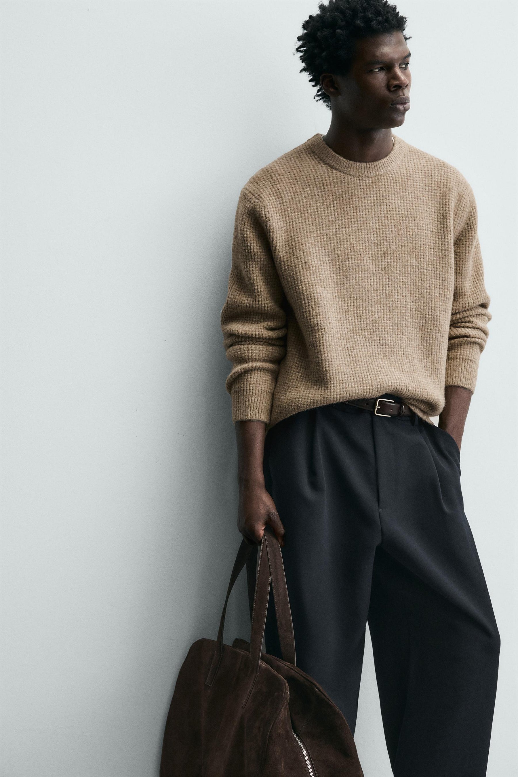 REGULAR FIT WAFFLE-KNIT JUMPER - Image 6