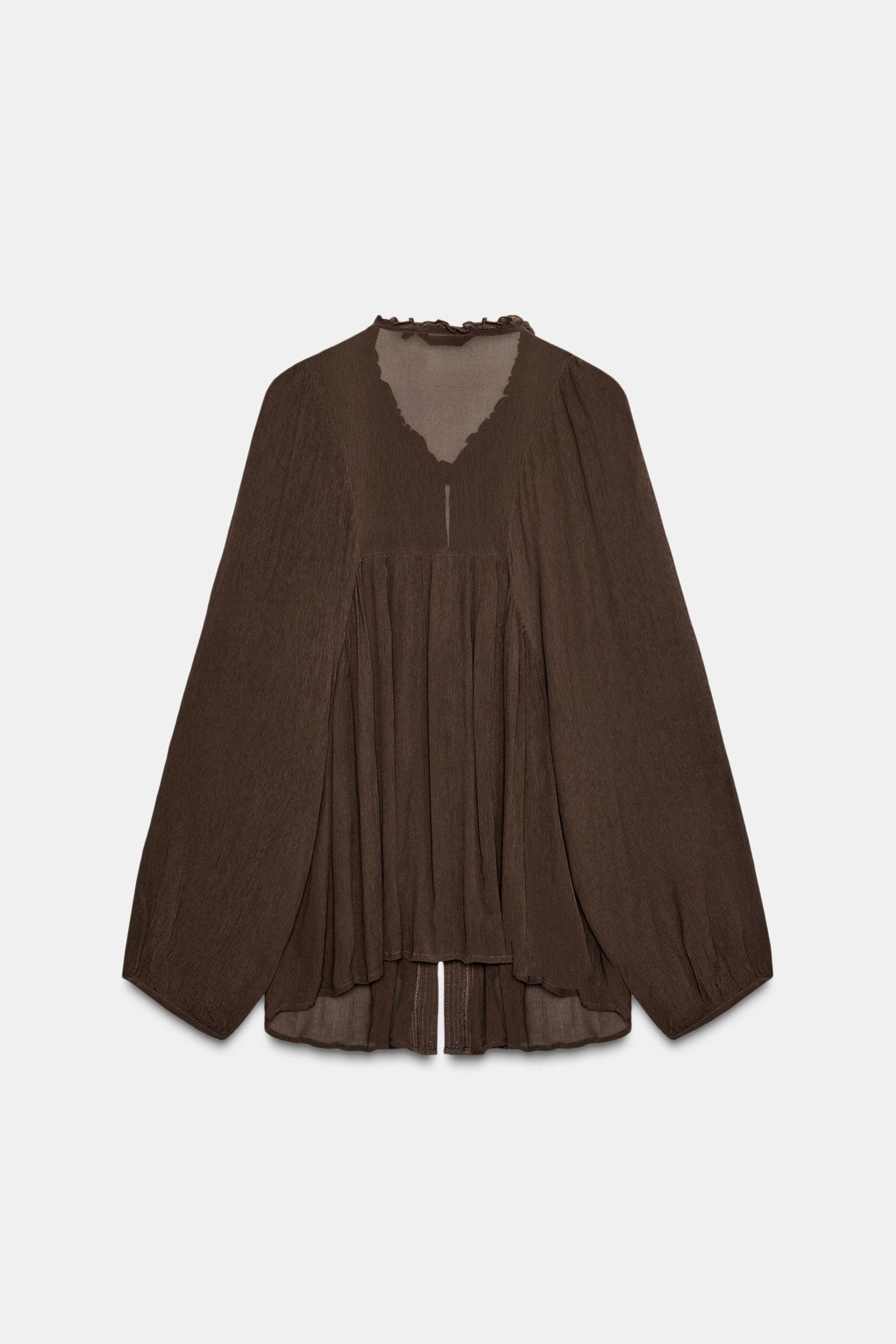 Ruffle-Trimmed Flowing Shirt