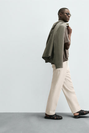 REGULAR FIT PLEATED TROUSERS - Image 6