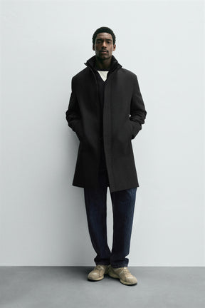 COAT WITH DETACHABLE COLLAR - Image 1