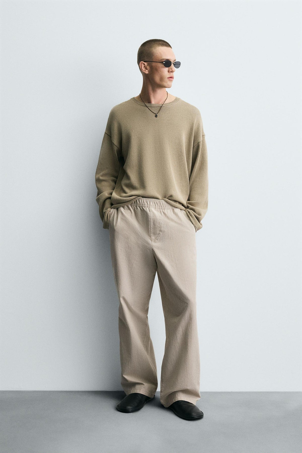 RELAXED FIT STRIPED TROUSERS - Image 1