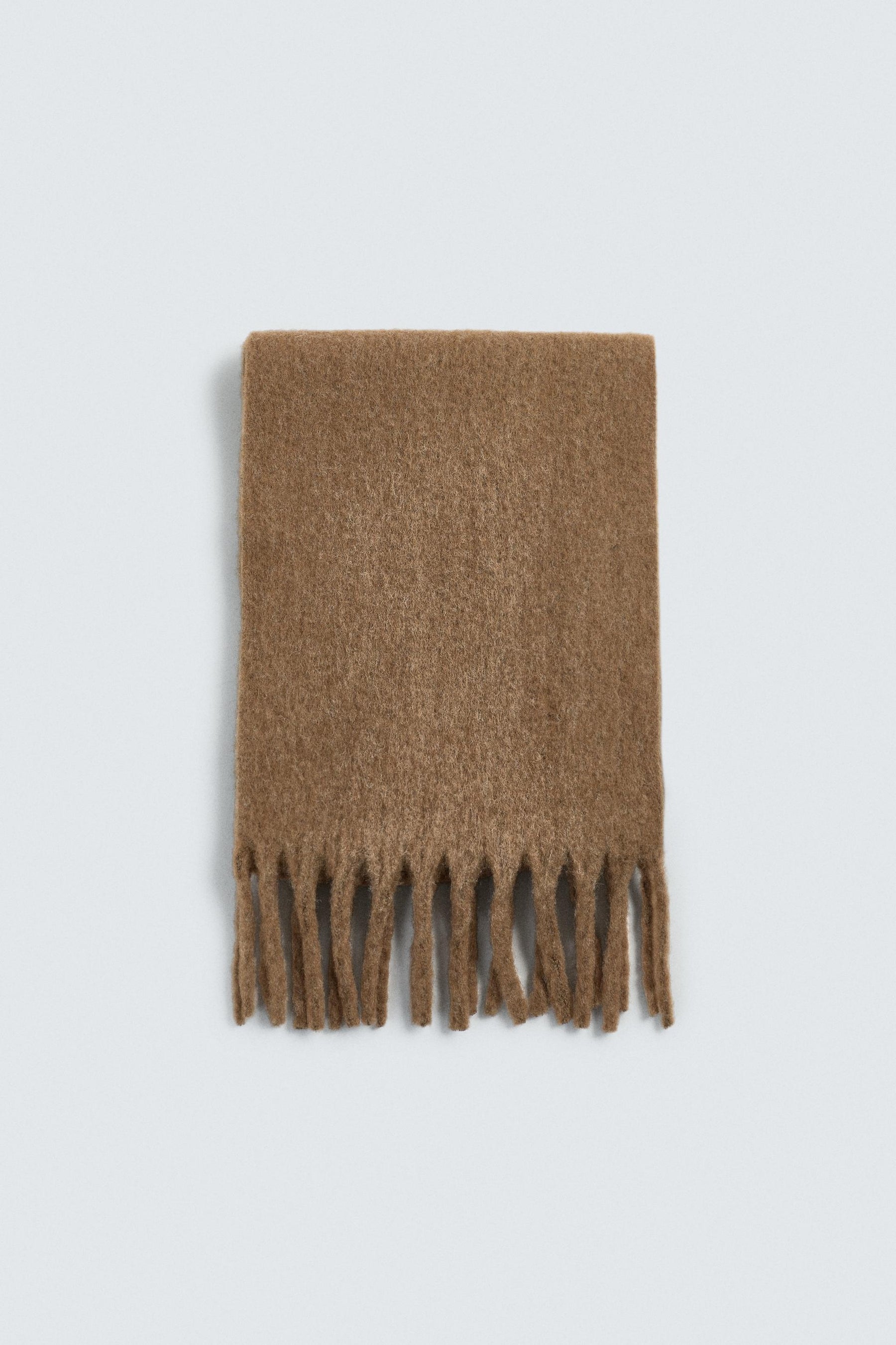 BRUSHED TEXTURED FRINGED SCARF - Image 1