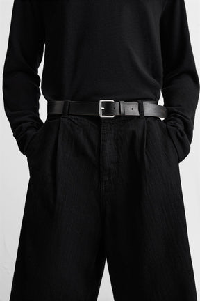 VINTAGE EFFECT LEATHER BELT - Image 1