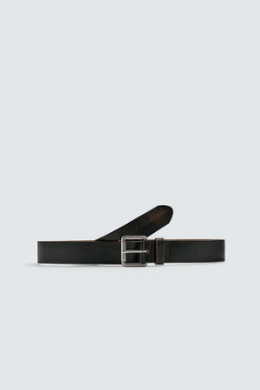 VINTAGE EFFECT LEATHER BELT - Image 2
