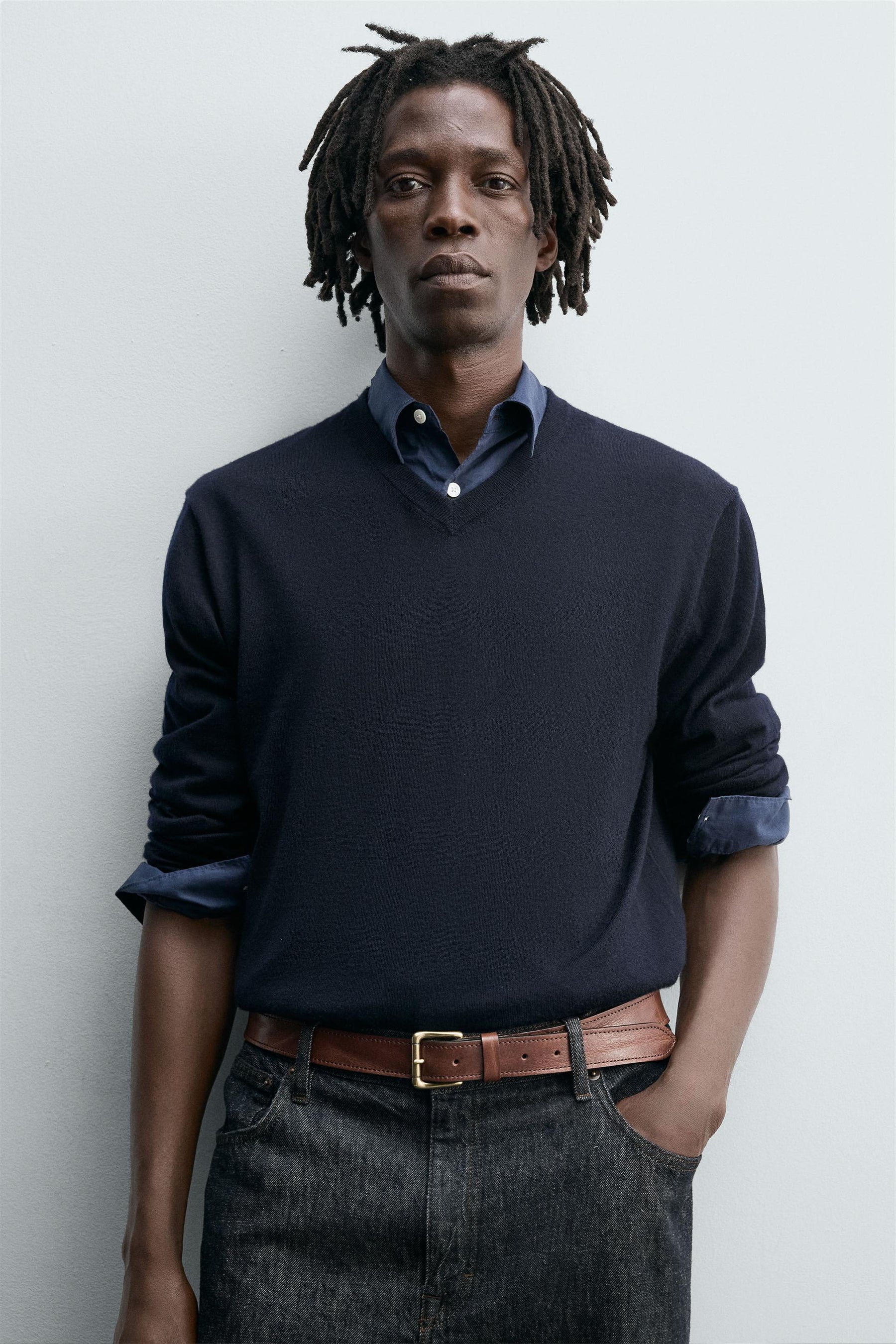 VINTAGE-EFFECT LEATHER BELT - Image 2