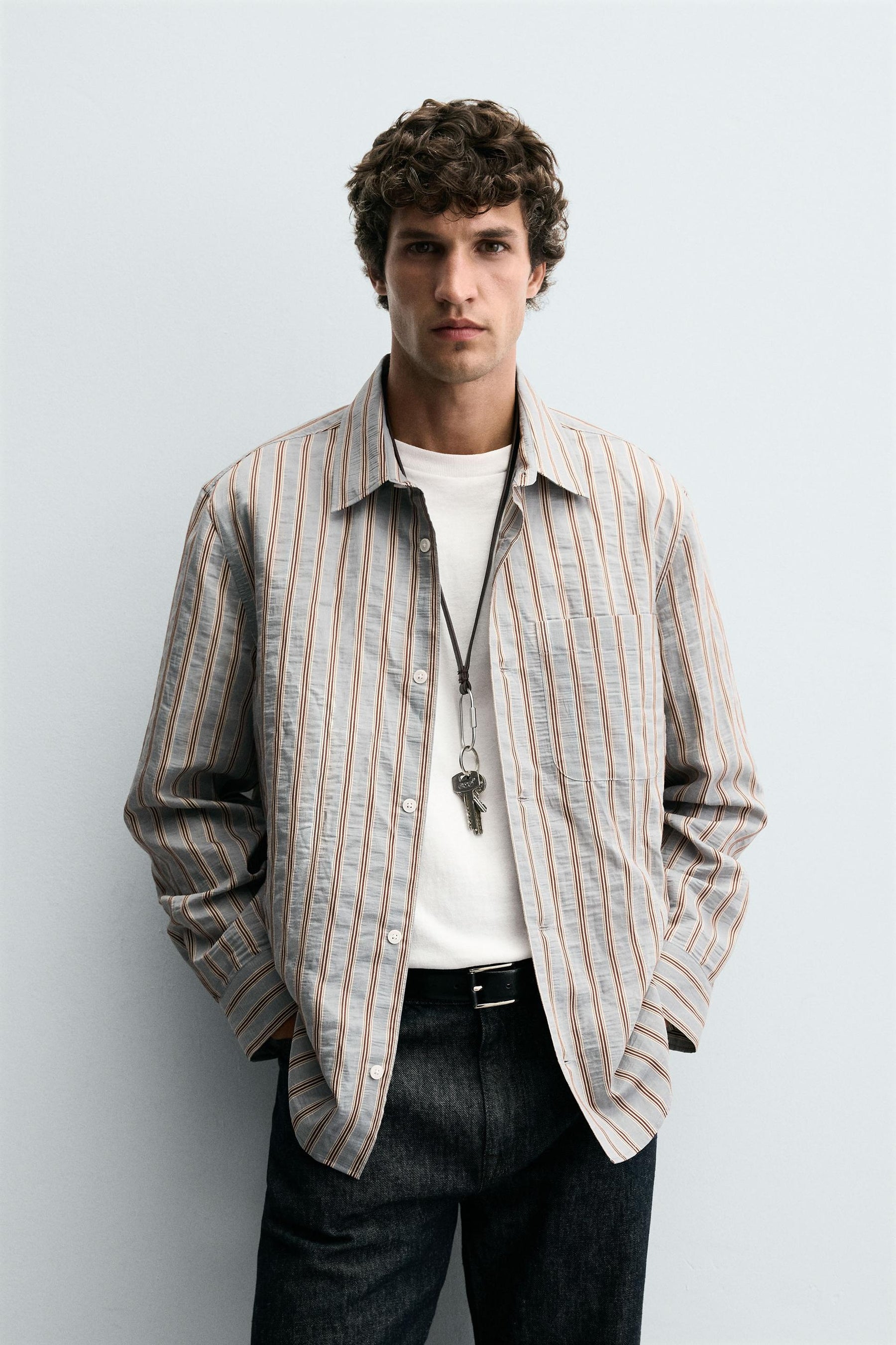 STRIPED FLOWING SHIRT - Image 2