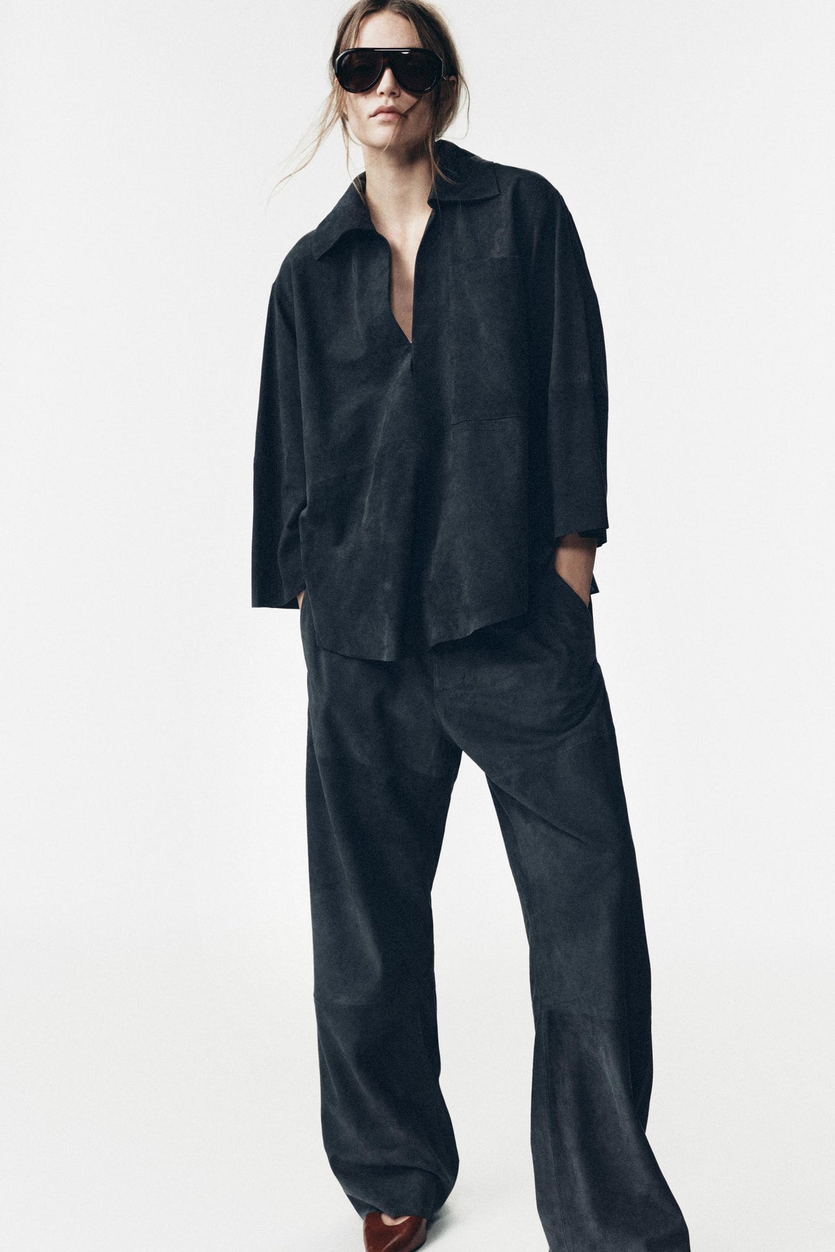 Suede Leather Pocket Shirt