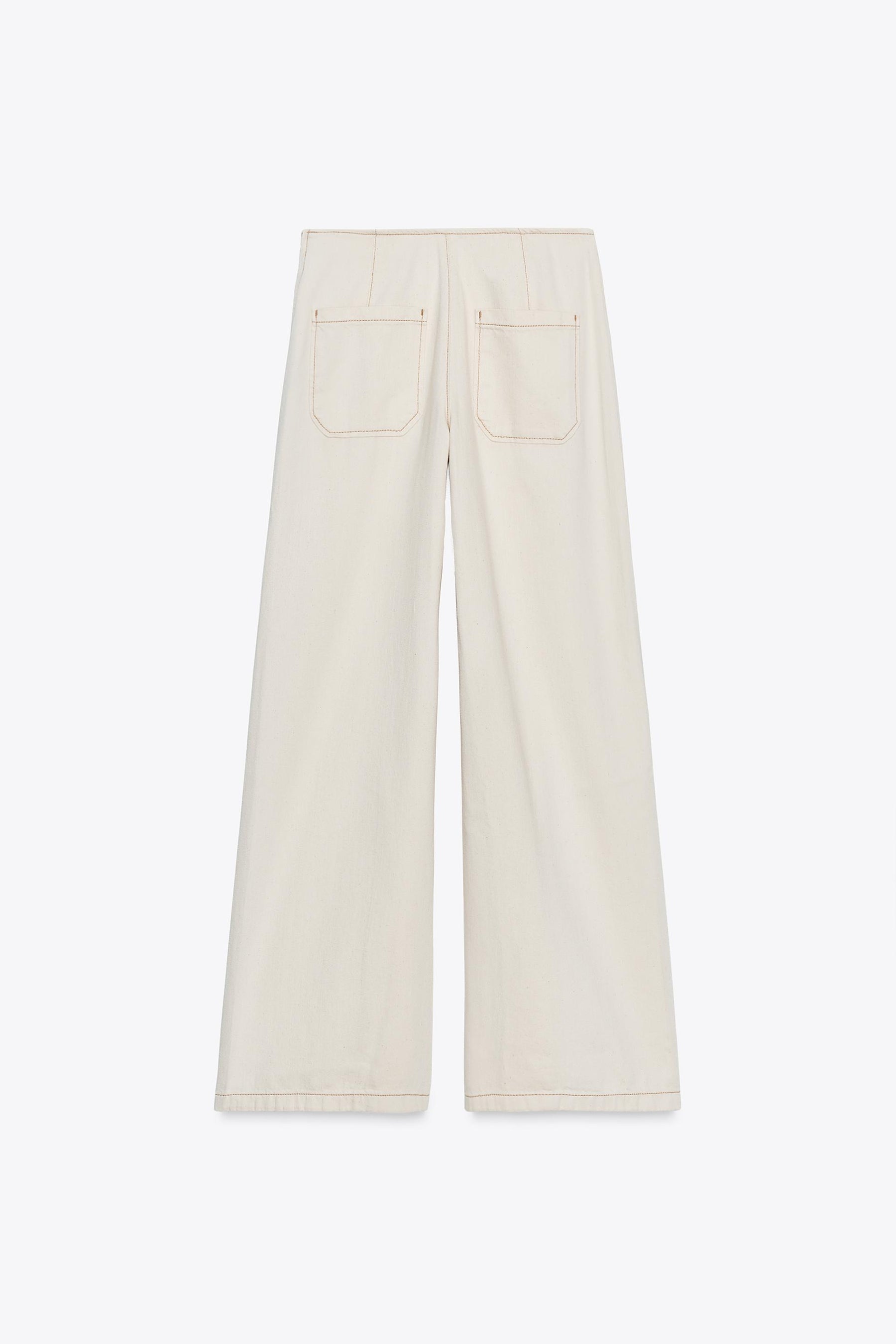 High-waist beaded jeans