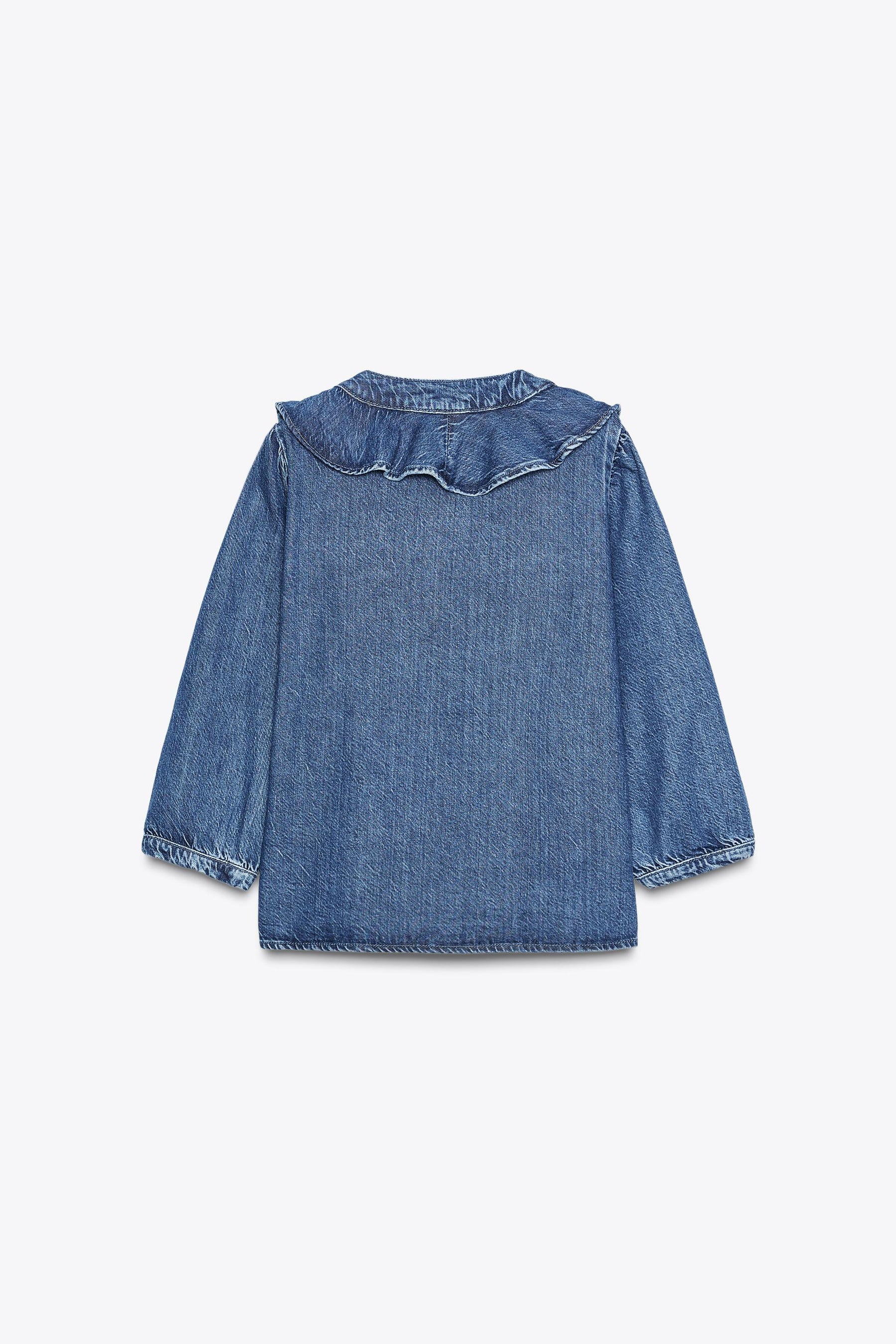 Denim Ruffle Shirt