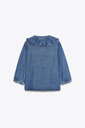 Denim Ruffle Shirt