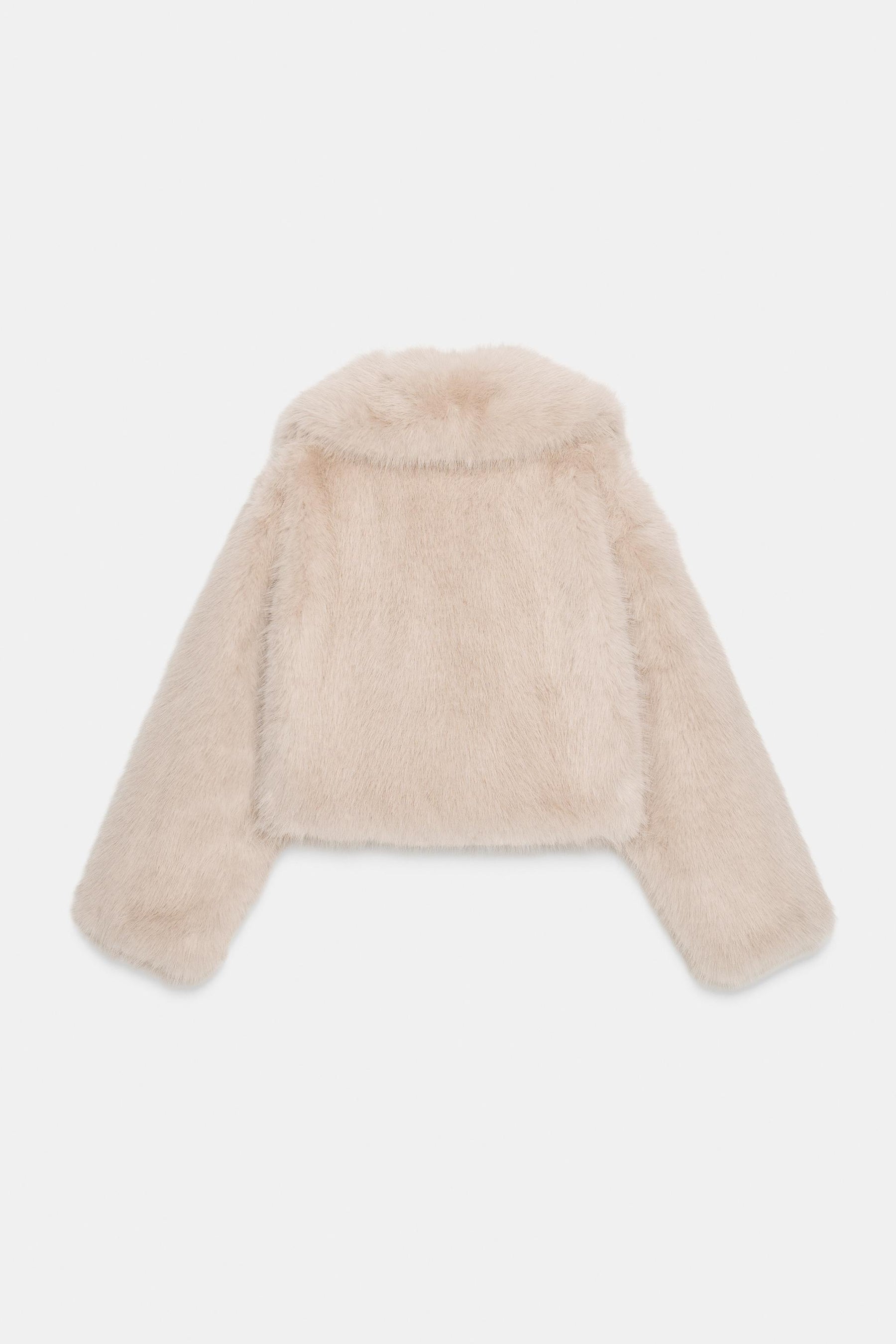 SHORT FAUX FUR COAT WITH LAPEL COLLAR - Image 8