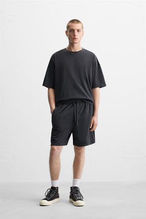 WASHED JOGGER BERMUDA SHORTS - Image 1