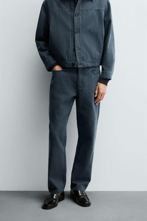 WASHED STRAIGHT-LEG TROUSERS - Image 2