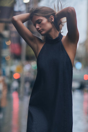 TRF HALTER DENIM DRESS - Image 2