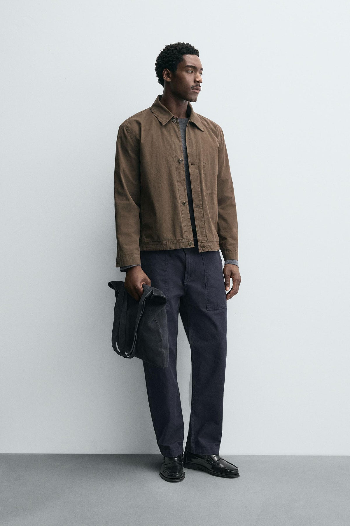 WASHED STRAIGHT-LEG TROUSERS - Image 1
