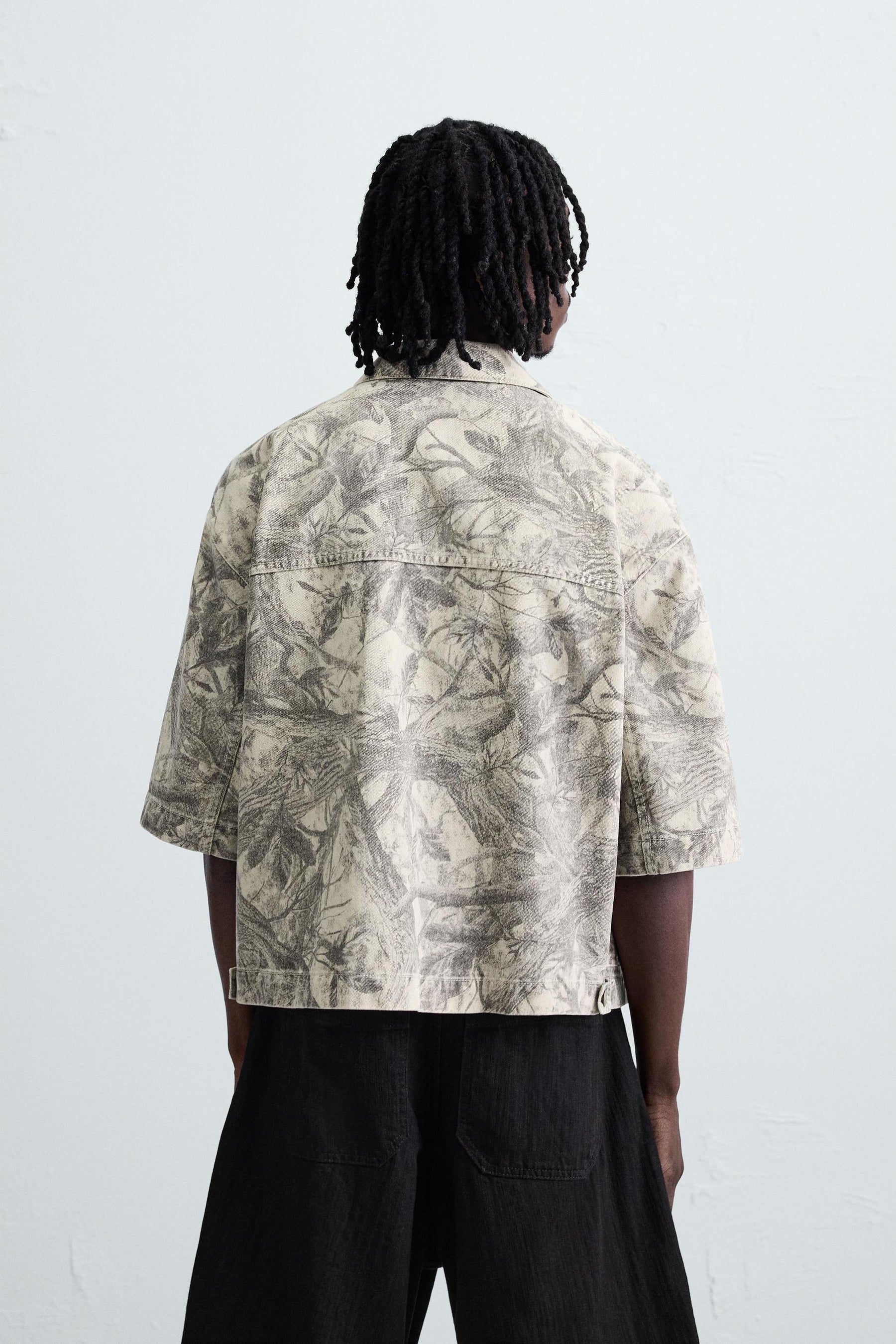 WASHED ABSTRACT PRINT OVERSHIRT - Image 3