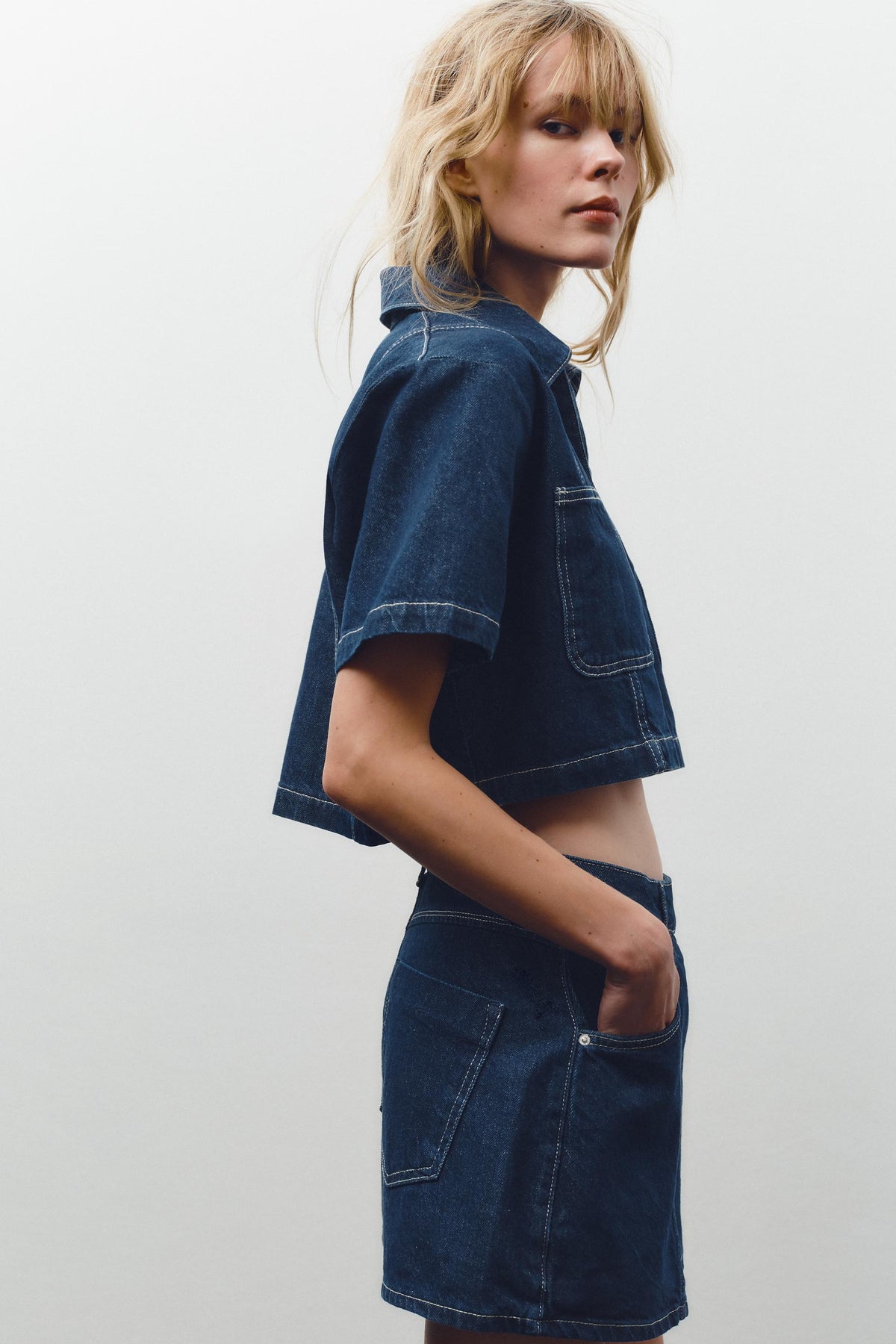 Denim Short Shirt