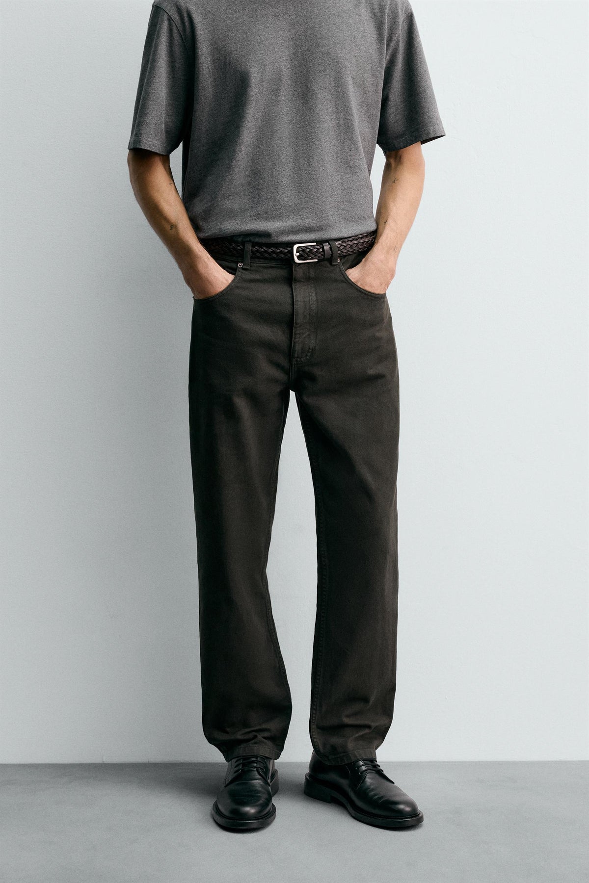 TEXTURED STRAIGHT-LEG TROUSERS - Image 2
