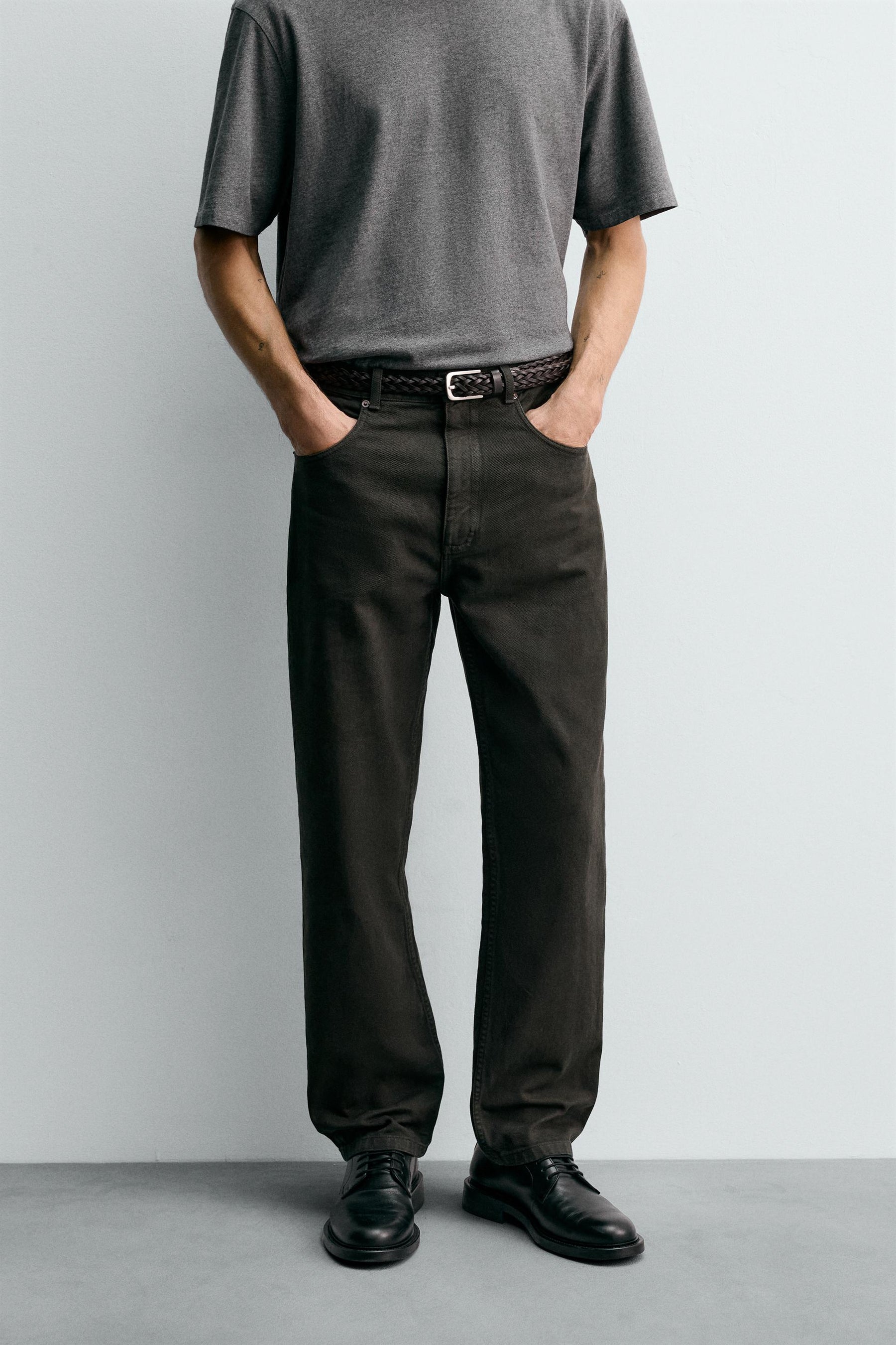 TEXTURED STRAIGHT-LEG TROUSERS - Image 2