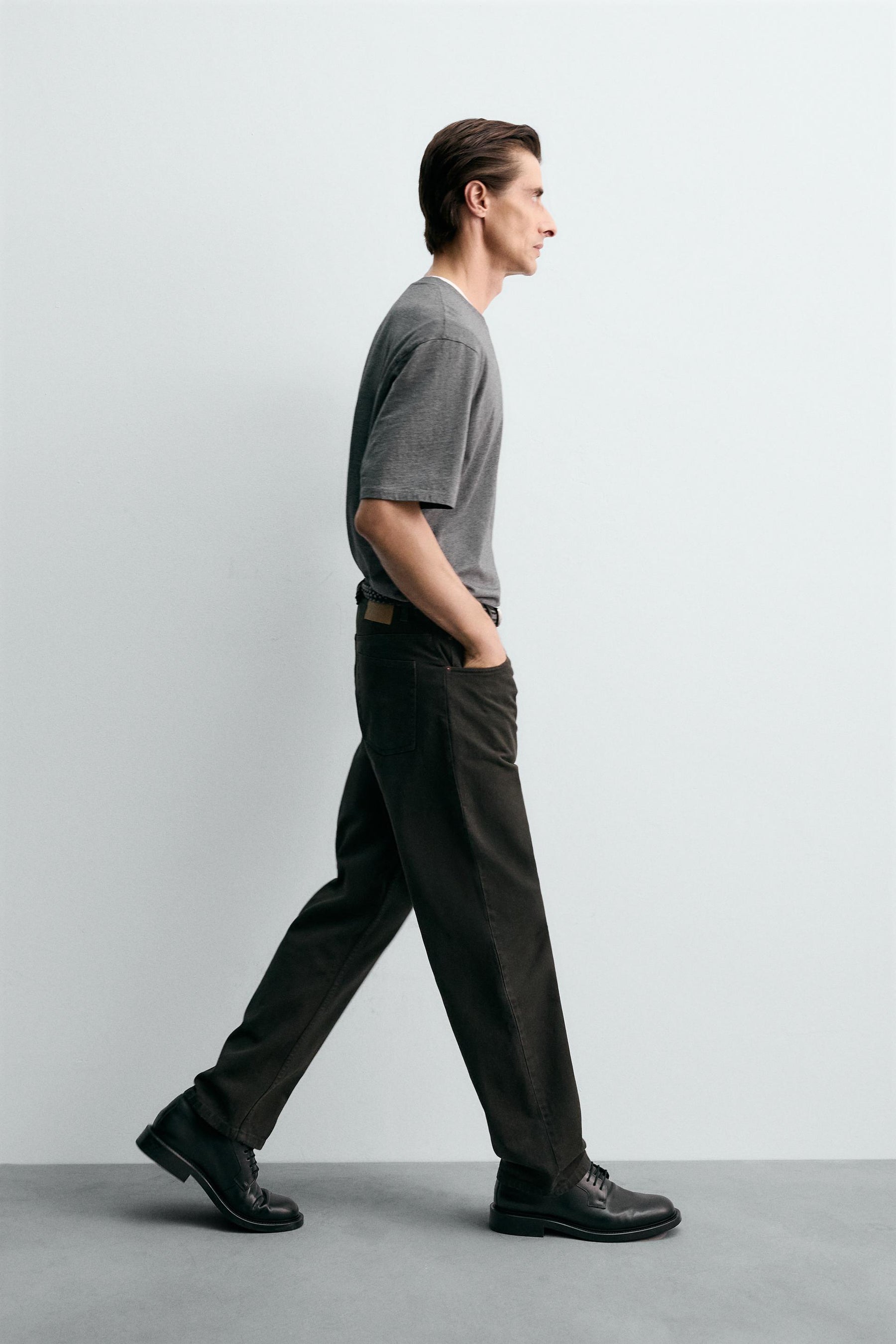 TEXTURED STRAIGHT-LEG TROUSERS - Image 6