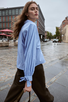 Poplin Shirt with Ties