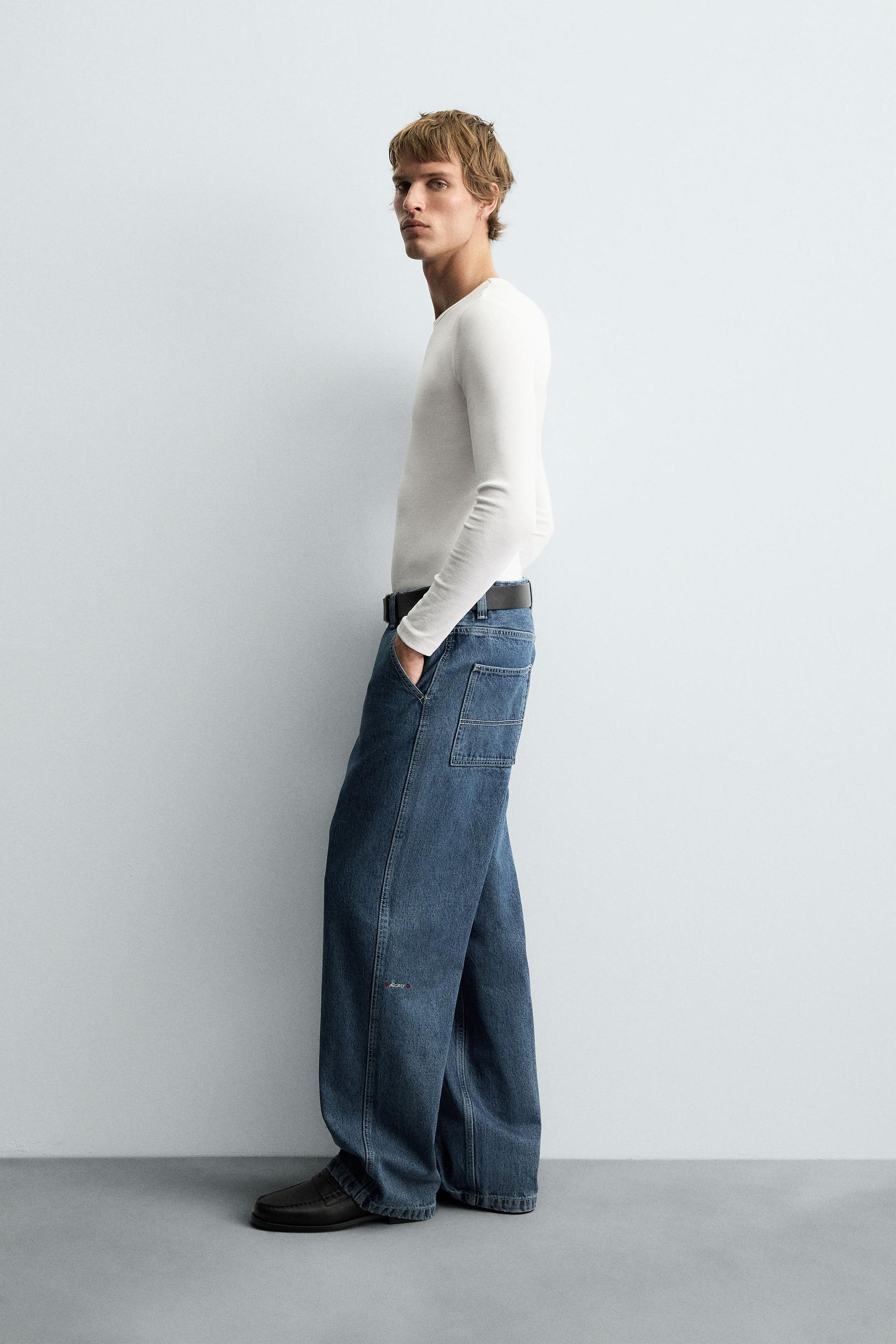 DENIM CHINO TROUSERS - Image 4