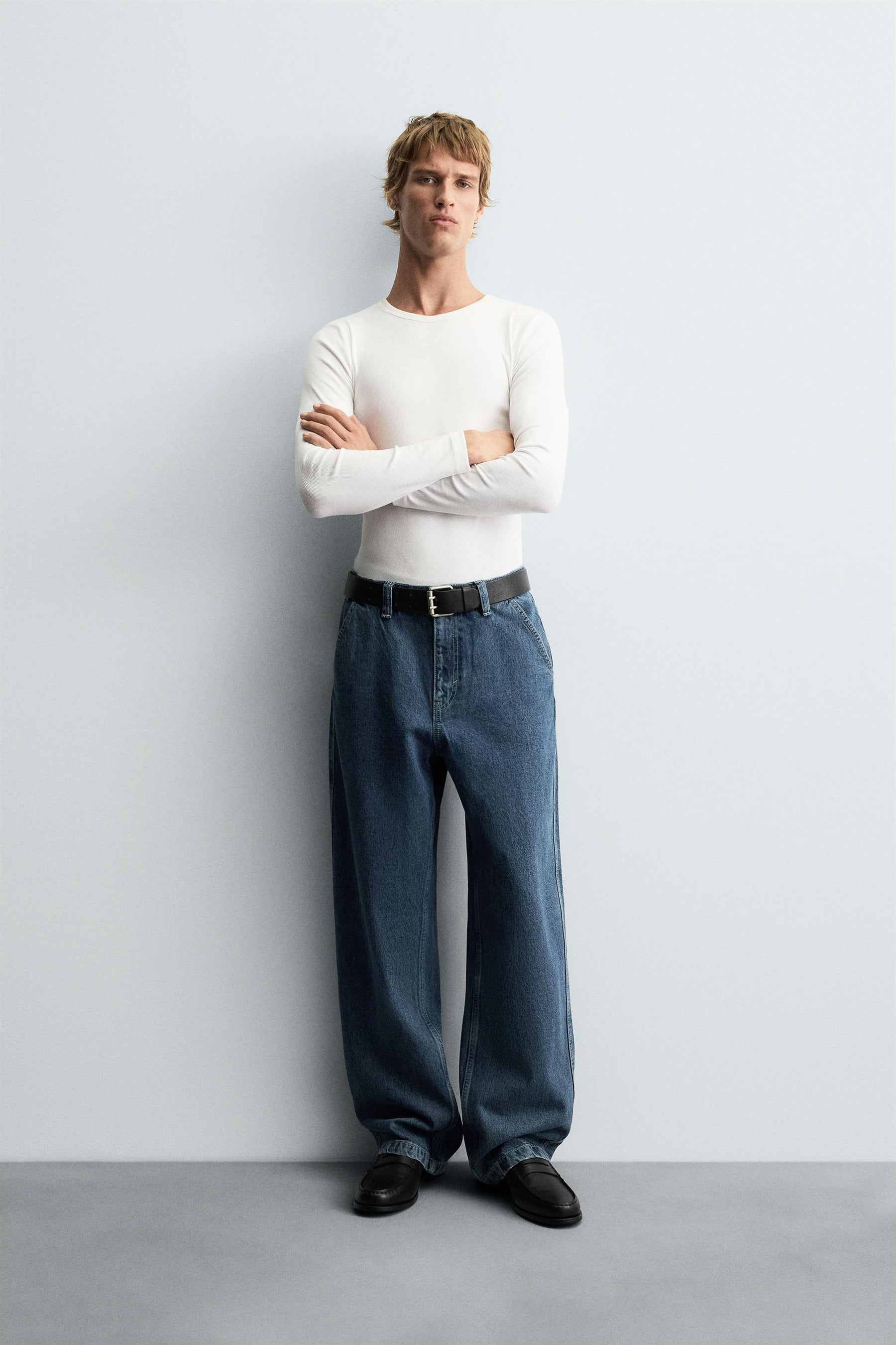 DENIM CHINO TROUSERS - Image 1