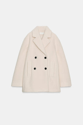 BOUCLÉ DOUBLE-BREASTED MID-LENGTH COAT - Image 7