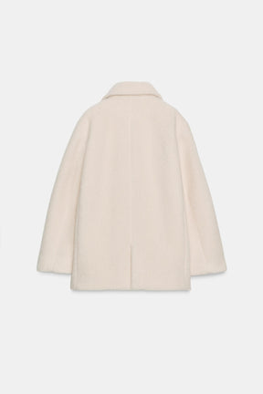 BOUCLÉ DOUBLE-BREASTED MID-LENGTH COAT - Image 8